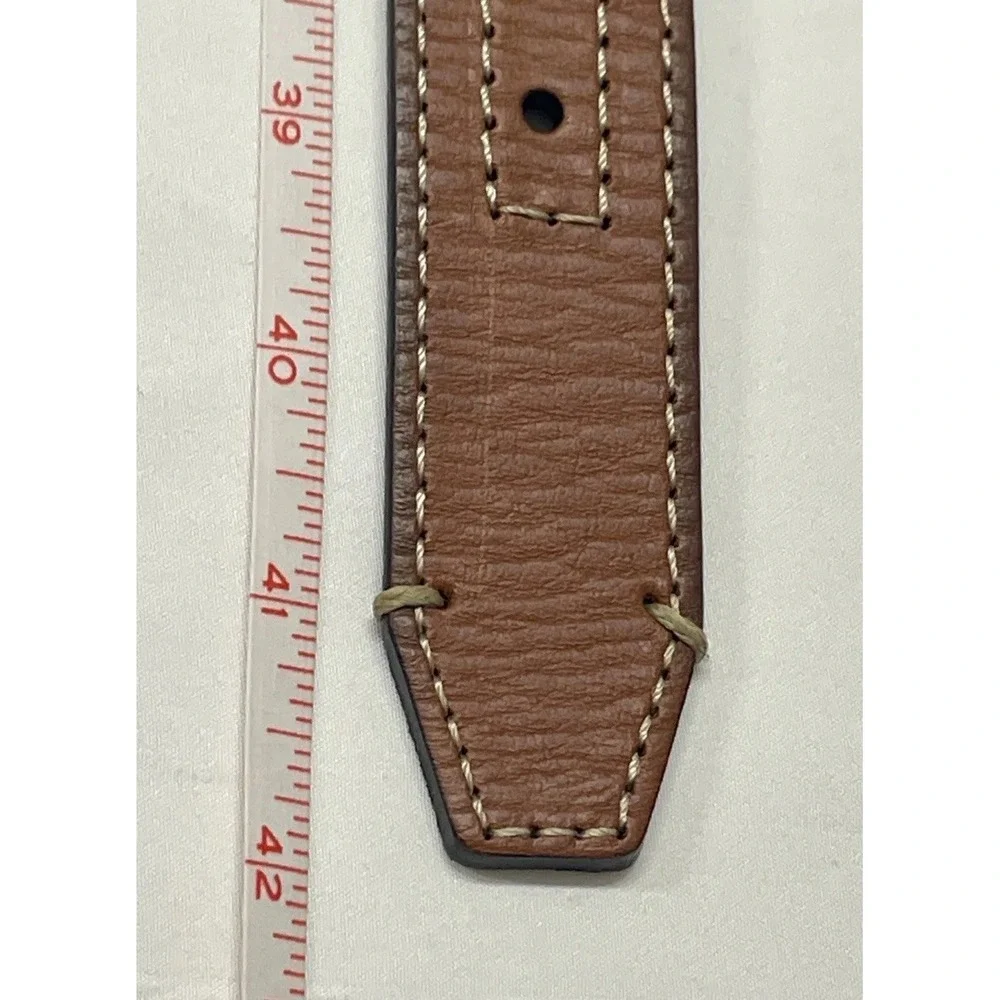 FOSSIL BEIGE CANVAS‎ LEATHER METAL BUCKLE SIZE 38